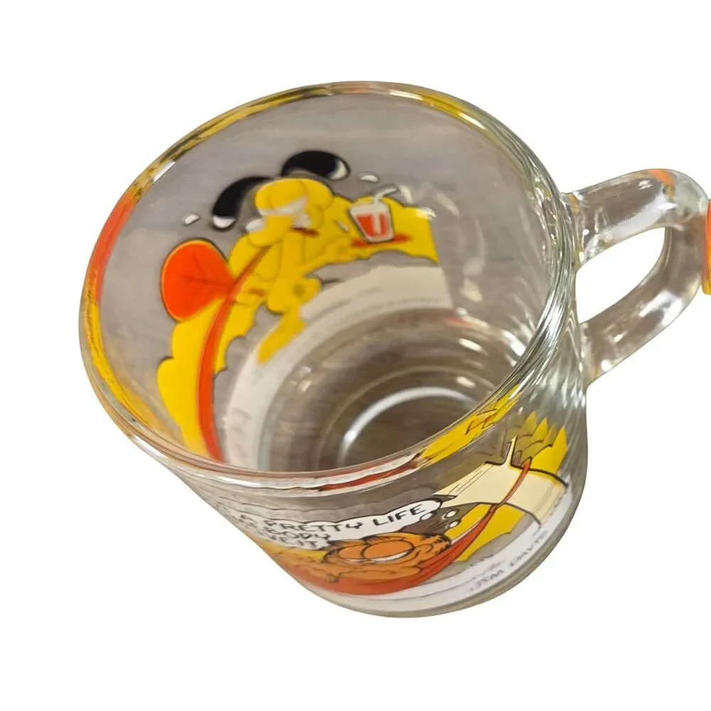 Vintage 1978‎ McDonald's Garfield Odie Glass Mug Jim Davis Vibrant Decal